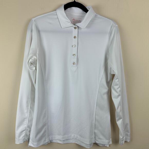 Peter Millar Tops - Peter Millar Womens White Polo Shirt UPF 50+ Performance Size M Golf Pickleball